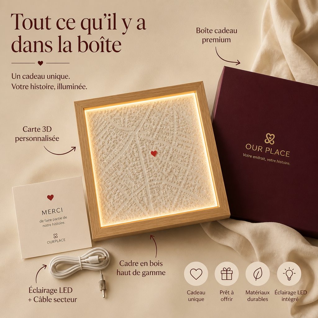 Carte Lumineuse Personnalisée OURPLACE